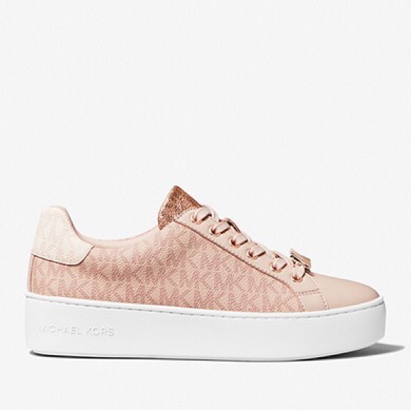 👑- Michael Kors Poppy ColorBlock Logo Sneaker in Ballet size 9 *NIB* - Picture 2 of 8